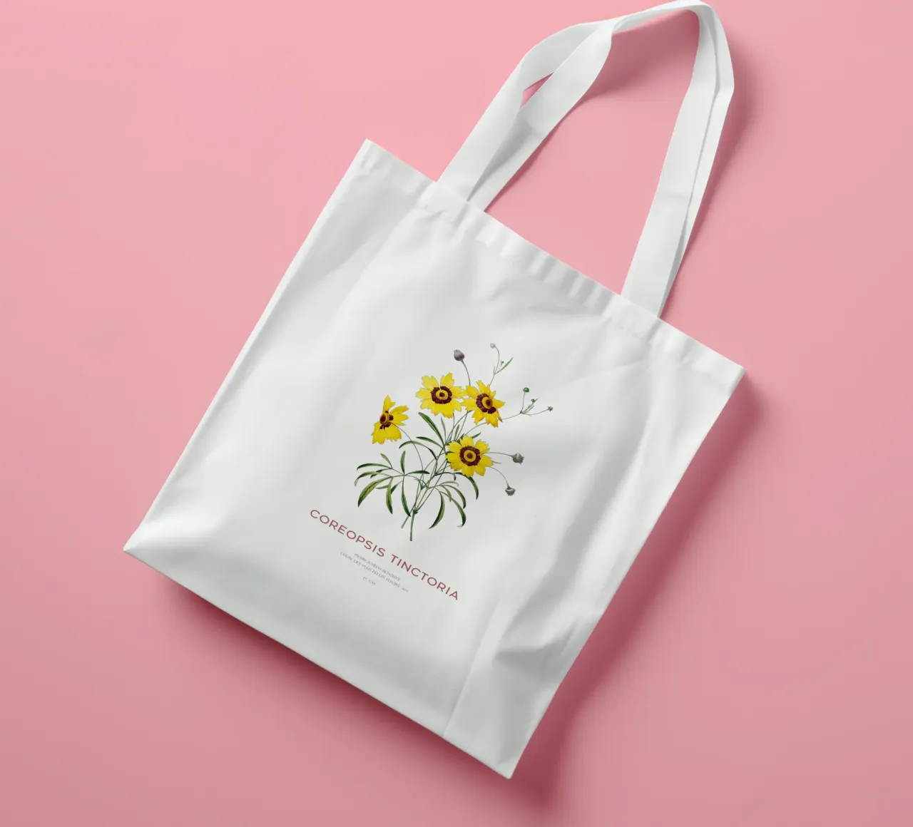 Plains coreopsis or Coreopsis Tinctoria tote bag by Vintagrafica