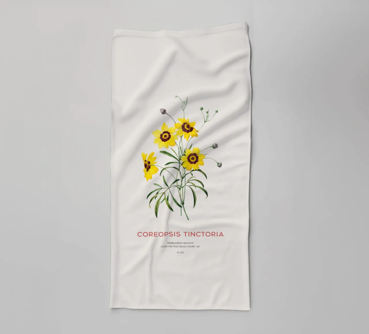 Plains coreopsis or Coreopsis Tinctoria towel by Vintagrafica