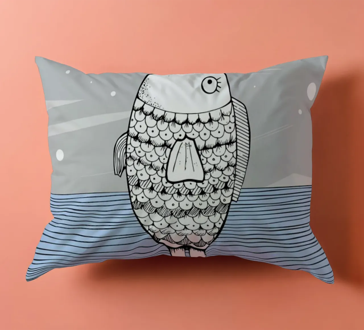 Catch The Fishman cuscino da Waltraud Rieken