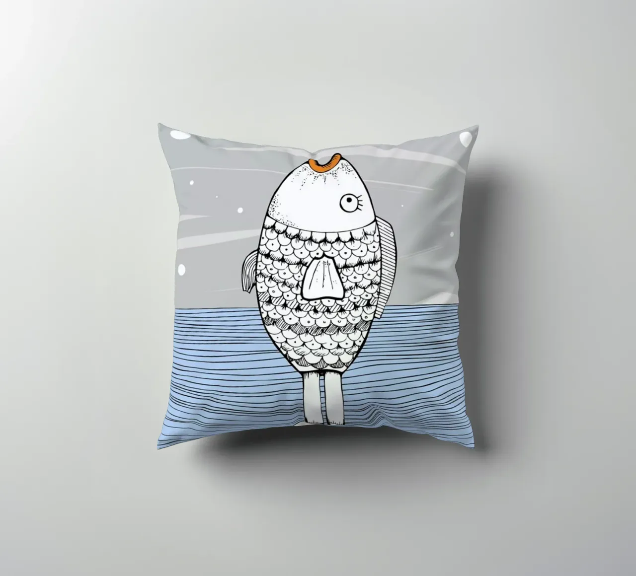 Catch The Fishman cuscino da Waltraud Rieken