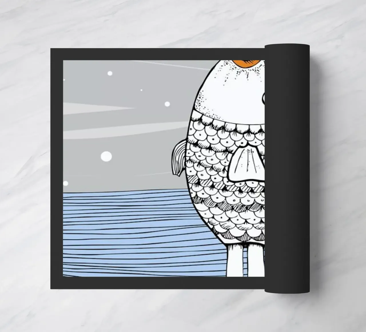 Catch The Fishman deurmat van Waltraud Rieken