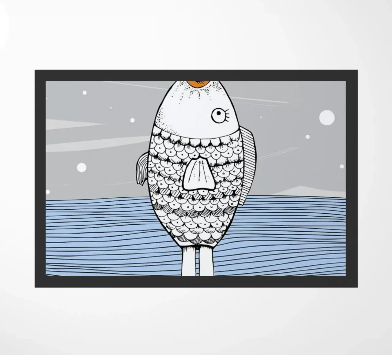 Catch The Fishman deurmat van Waltraud Rieken