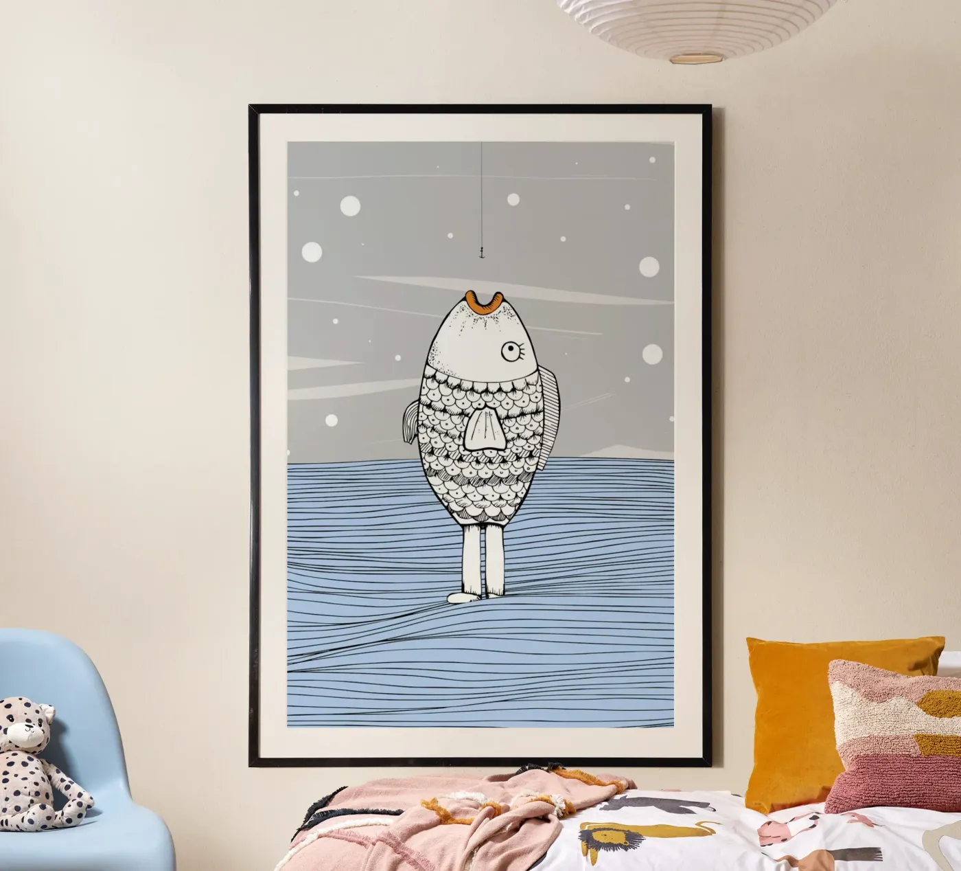 Catch The Fishman poster van Waltraud Rieken