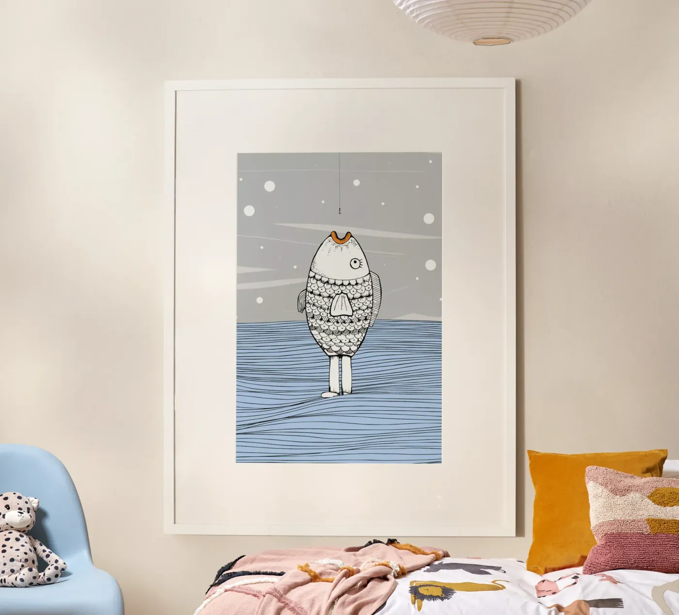 Catch The Fishman poster van Waltraud Rieken