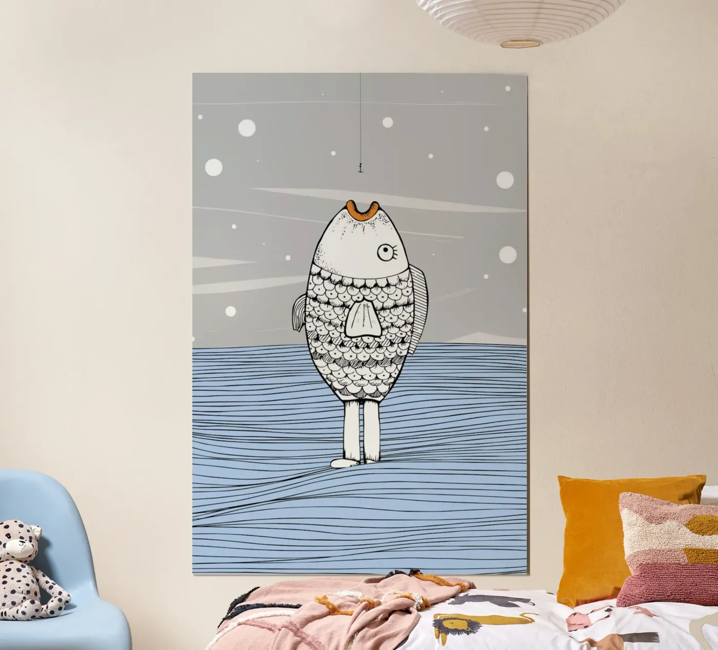 Catch The Fishman poster van Waltraud Rieken