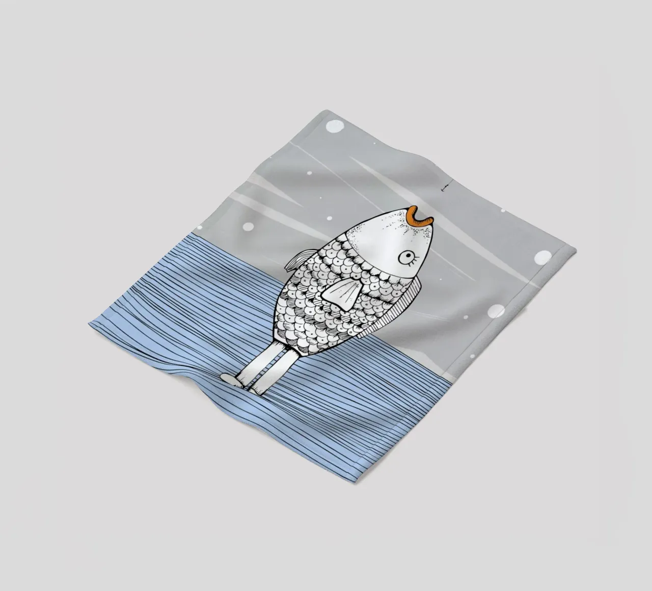 Catch The Fishman Fleecedecke von Waltraud Rieken