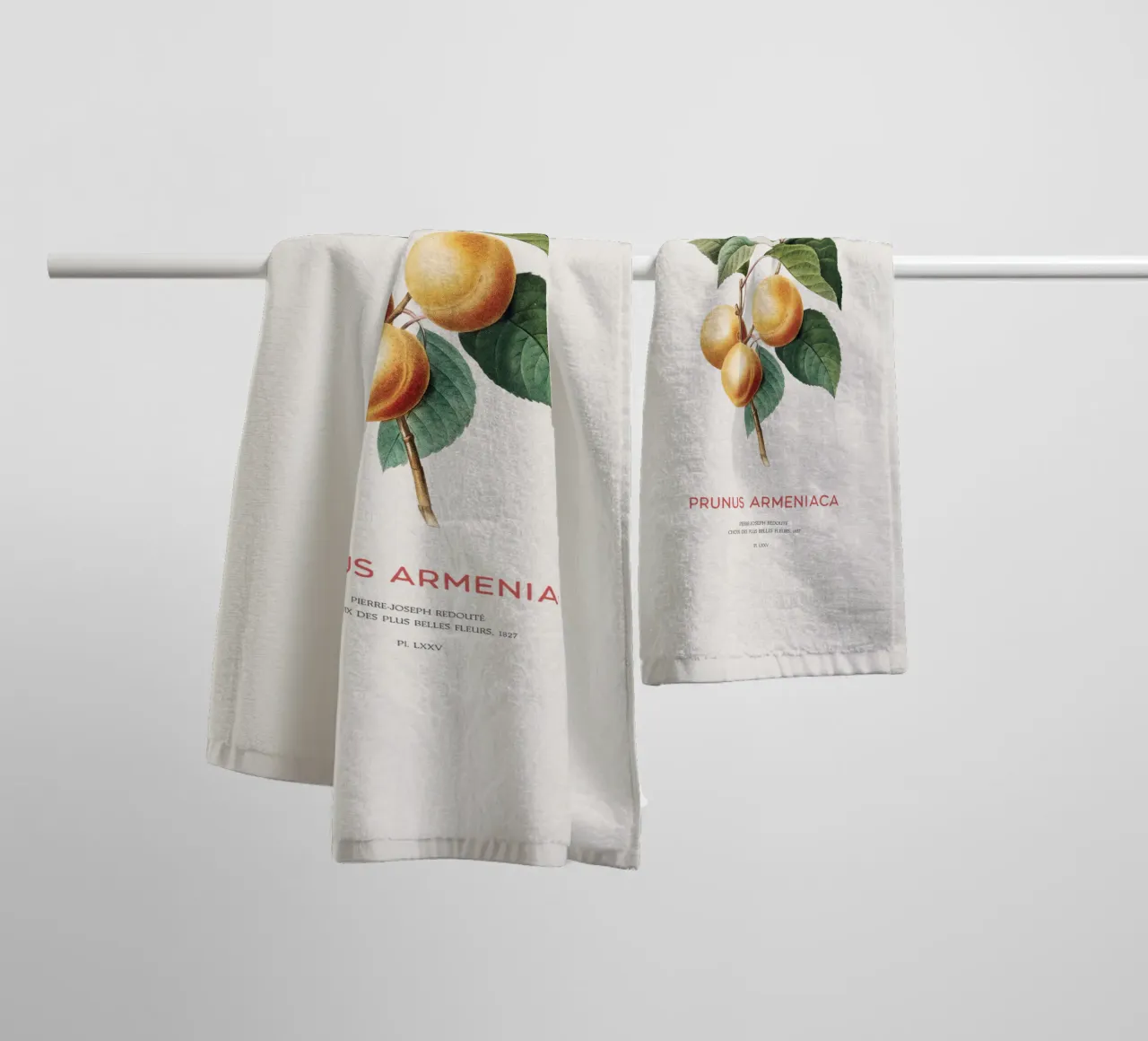 Apricot or Prunus Armeniaca tree branch towel by Vintagrafica