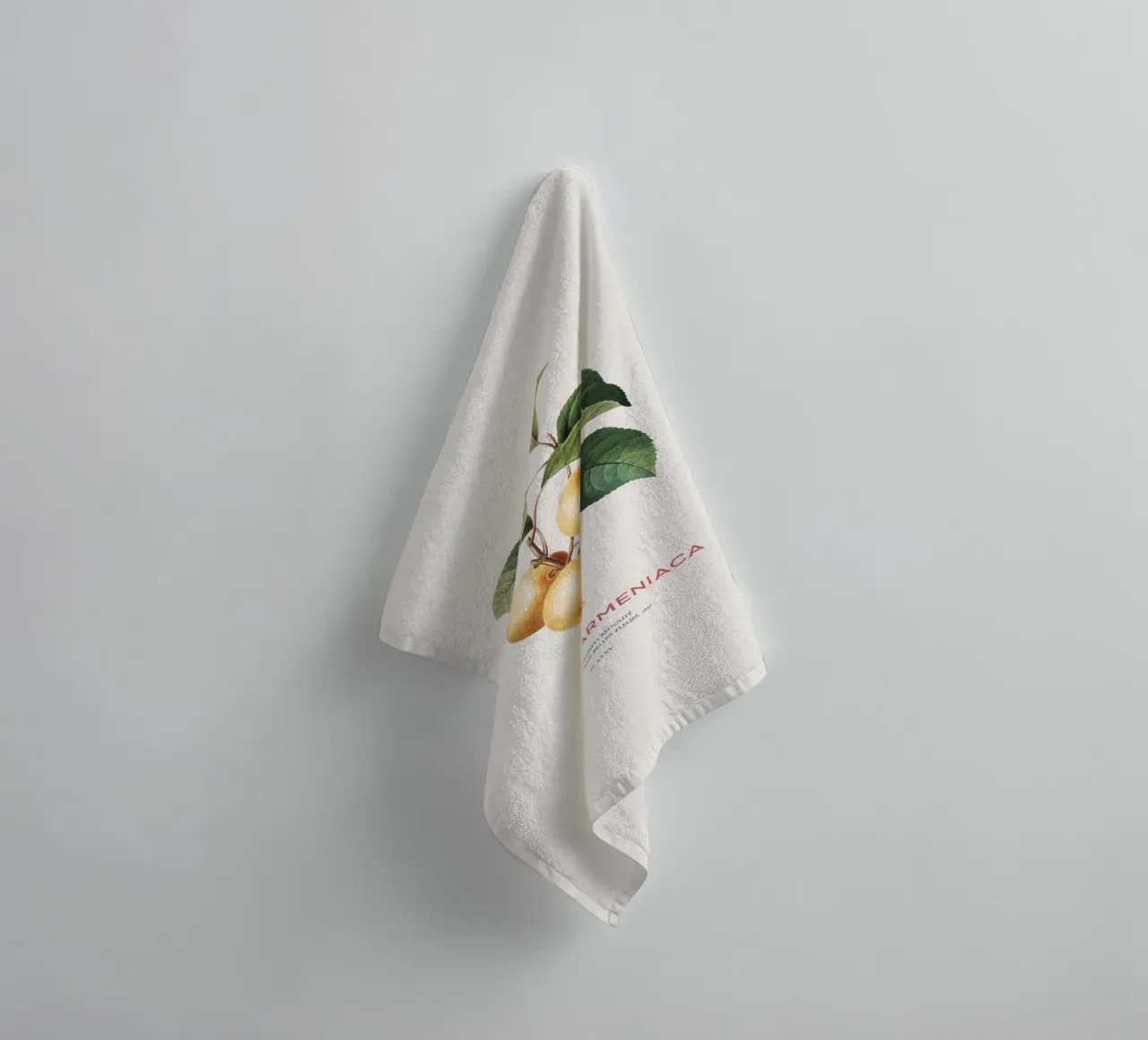 Apricot or Prunus Armeniaca tree branch towel by Vintagrafica