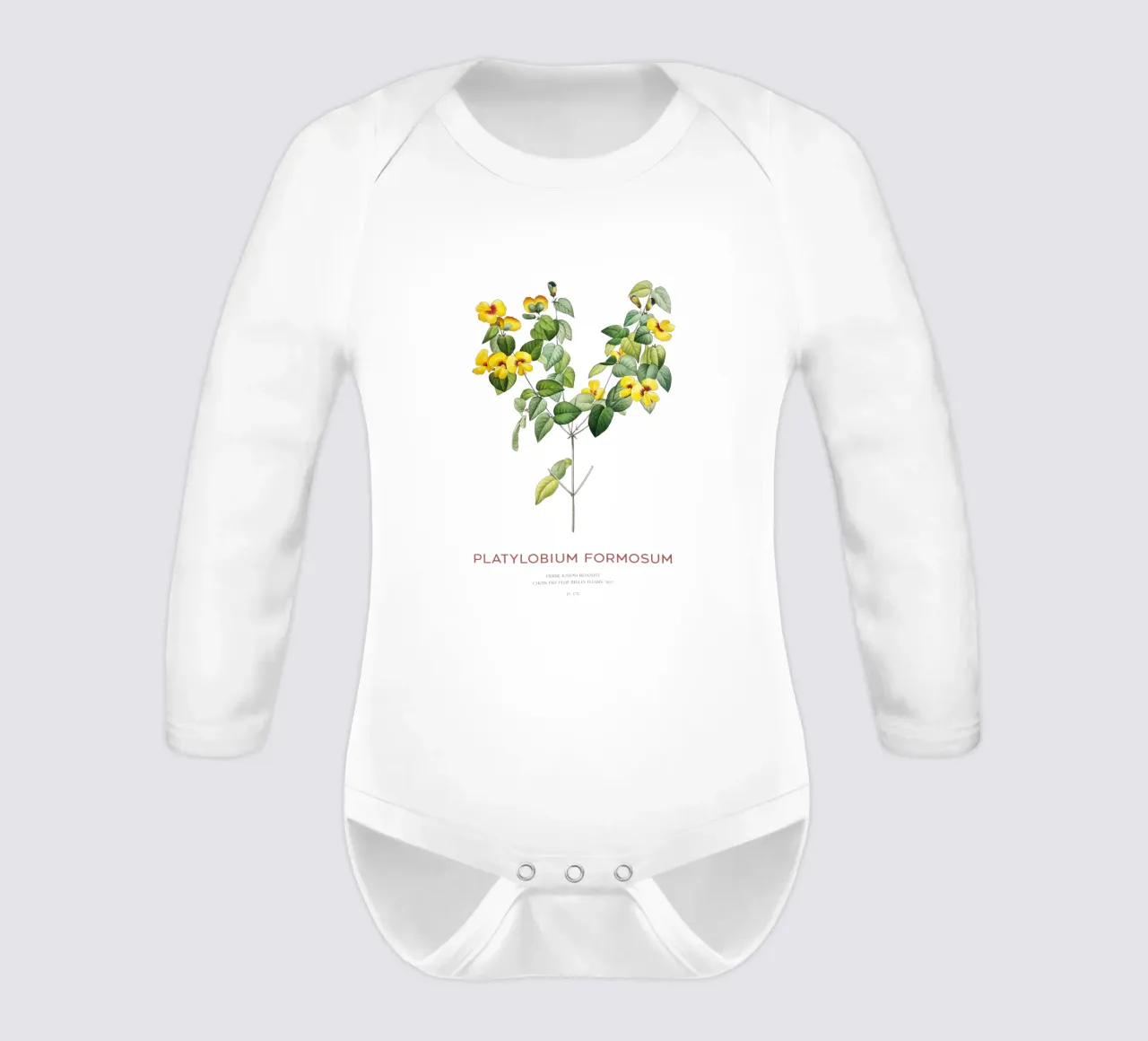 Hübsche flache Erbse oder Platylobium Formosum Pflanze Langarm Babybody von Vintagrafica
