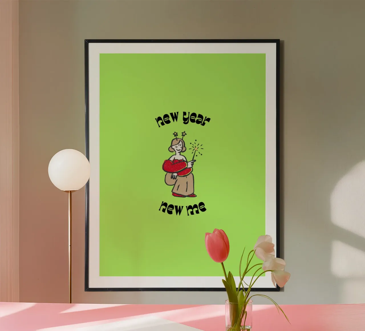 Happy New Year poster con telaio in legno da Dreamer10