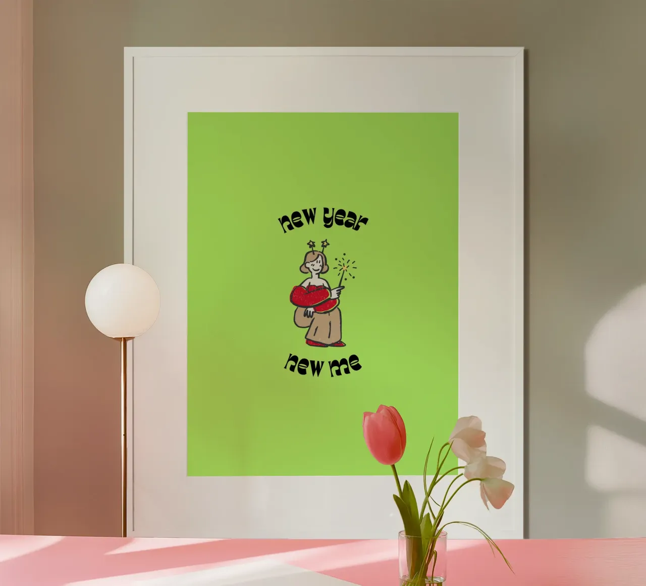Happy New Year poster con telaio in legno da Dreamer10