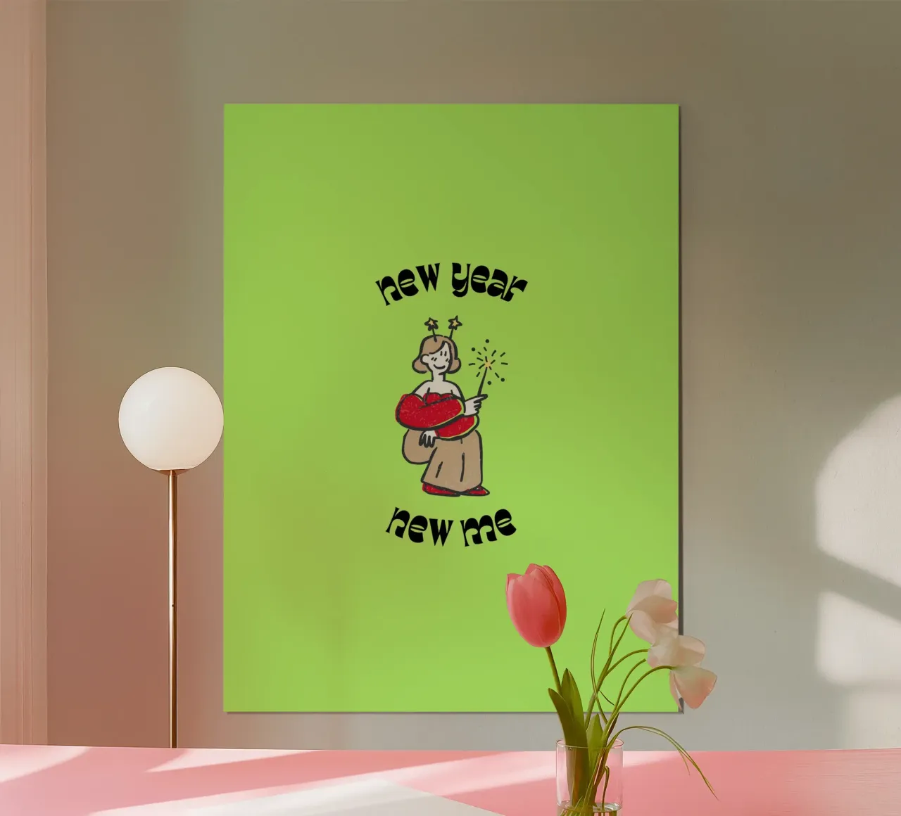 Happy New Year poster con telaio in legno da Dreamer10