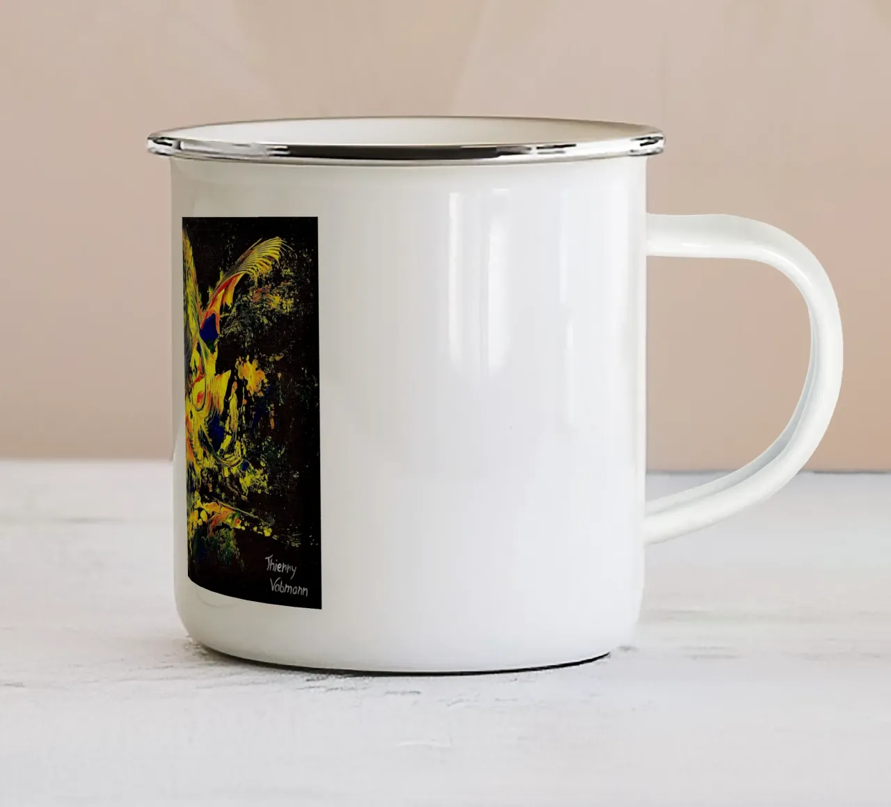 IDEAL GIFT 120 tazza in smalto da Thierry Vobmann Abstract painting