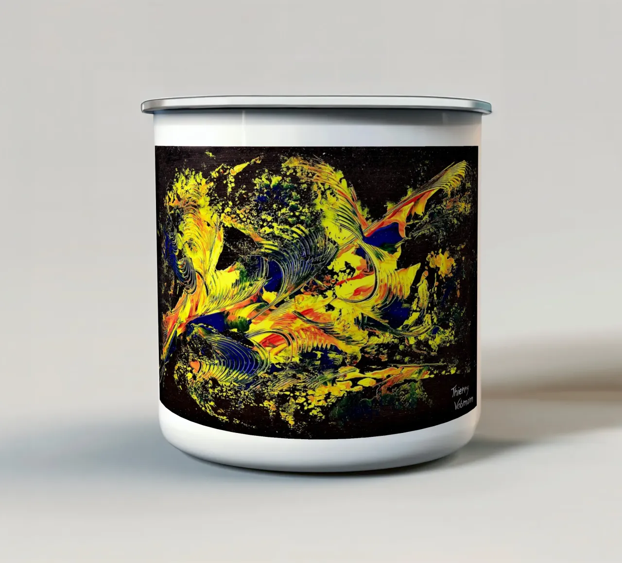 IDEAL GIFT 120 tazza in smalto da Thierry Vobmann Abstract painting