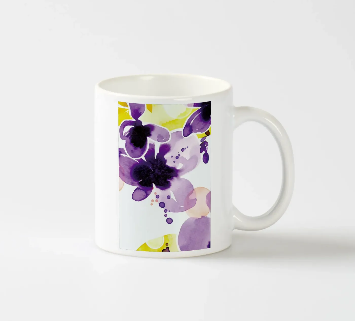 Violet Bloom ceramic mug by Ekaterina Koroleva