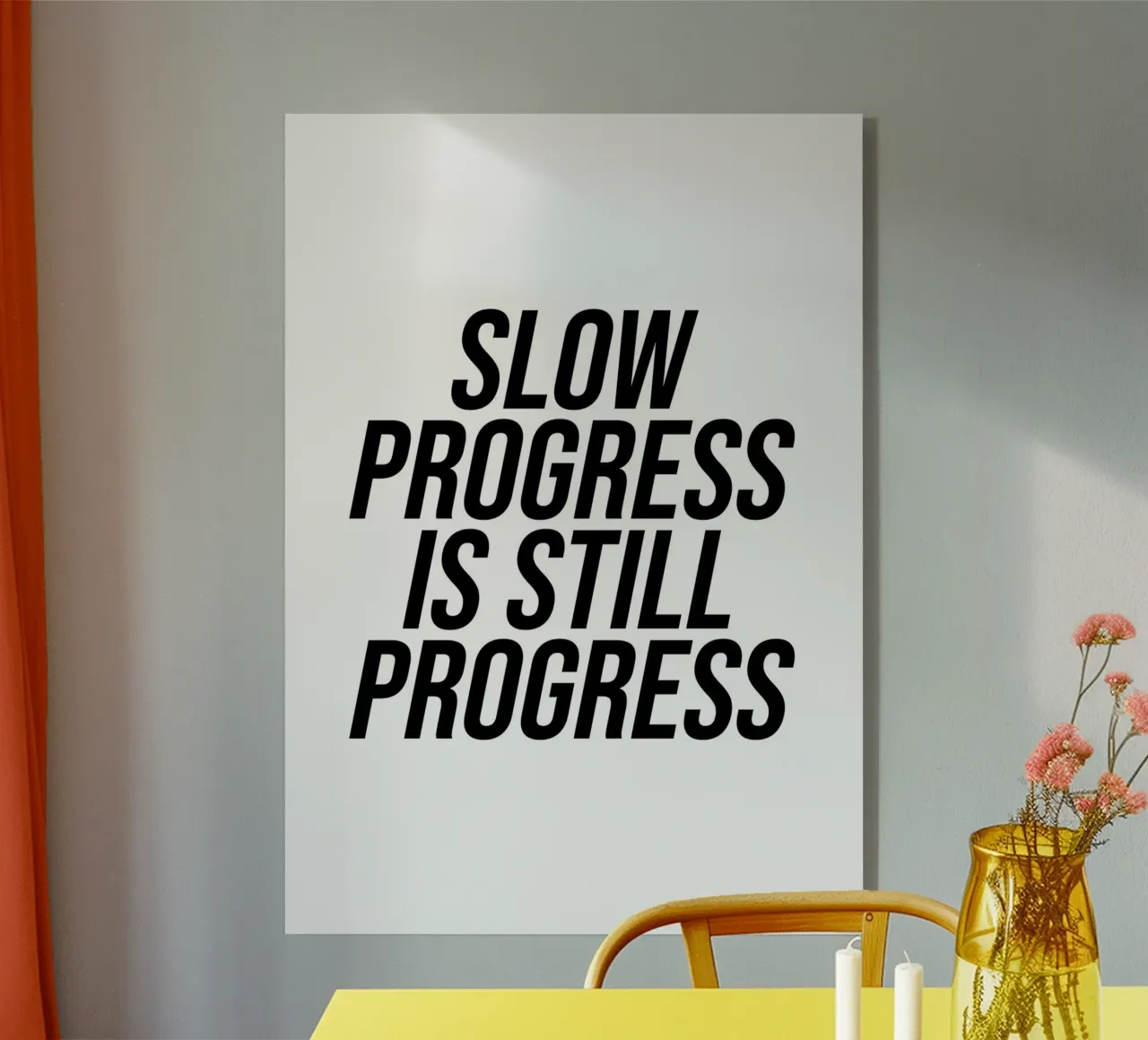 Un progresso lento รจ pur sempre una citazione di progresso plexiglass da Paigaam Studio