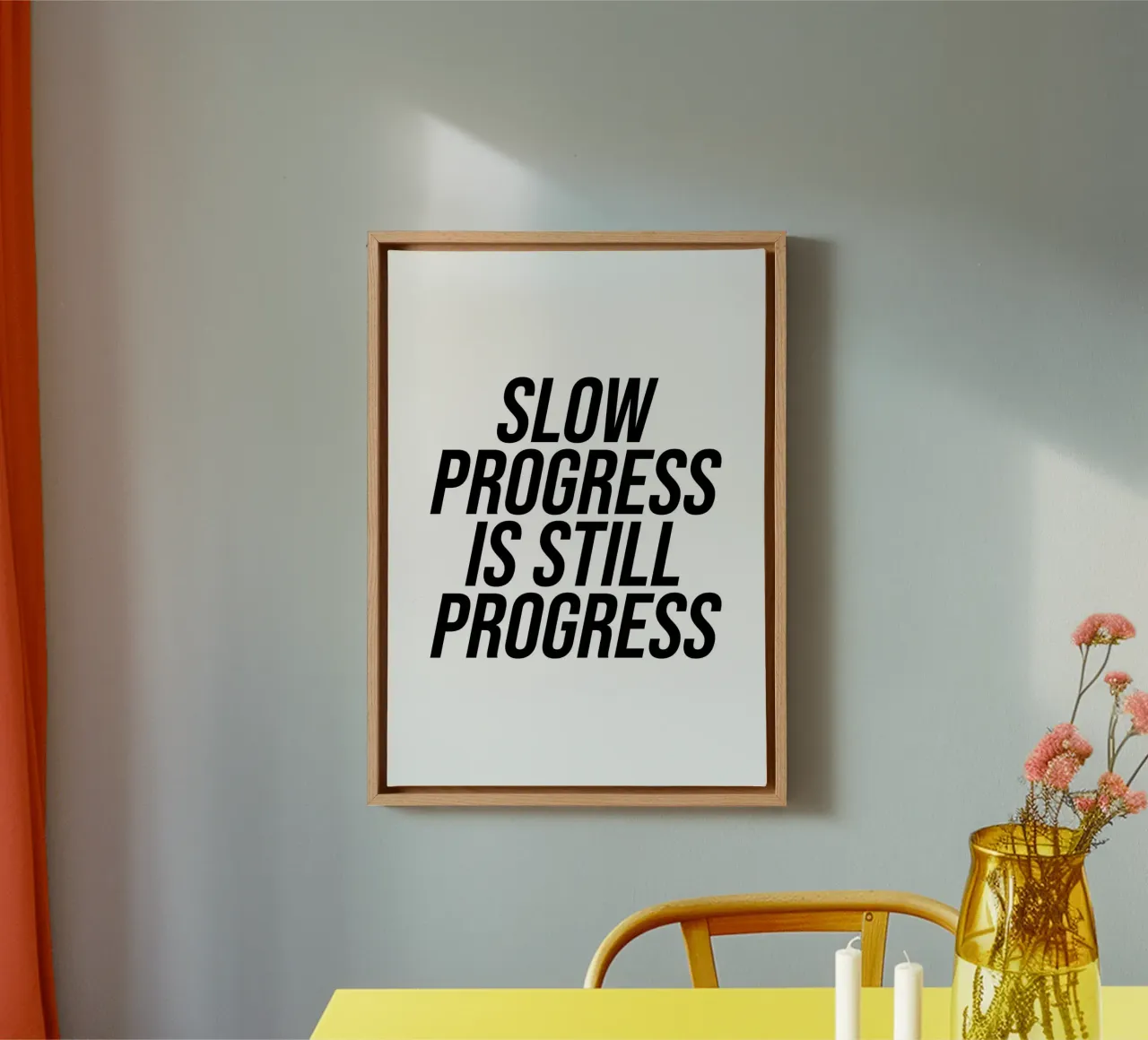 Un progresso lento รจ pur sempre una citazione di progresso tela da Paigaam Studio