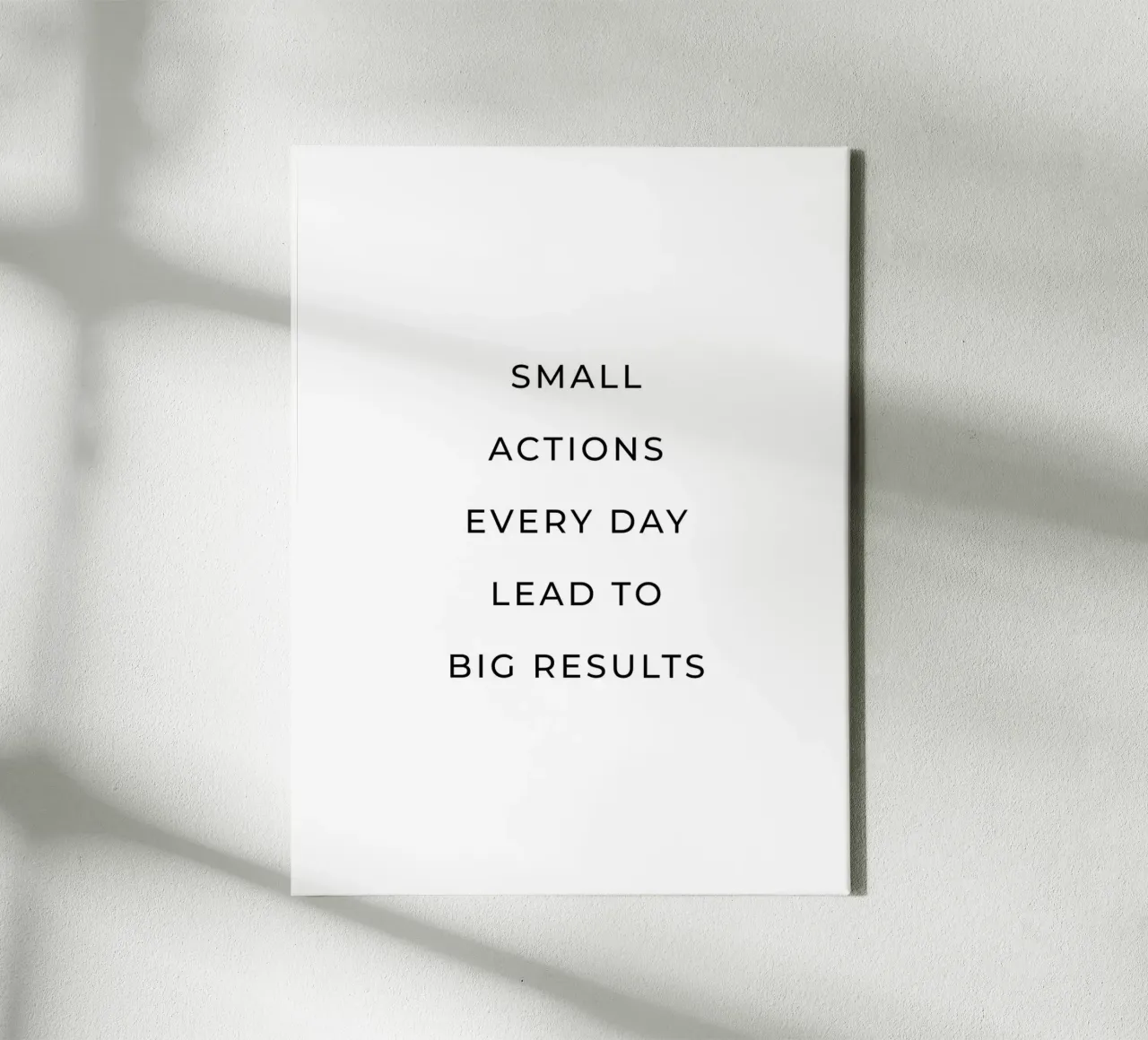 Small actions every day lead to big results quote canvas by Paigaam Studio