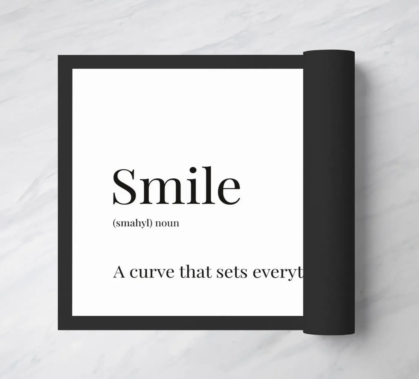 Smile definition doormat by Paigaam Studio