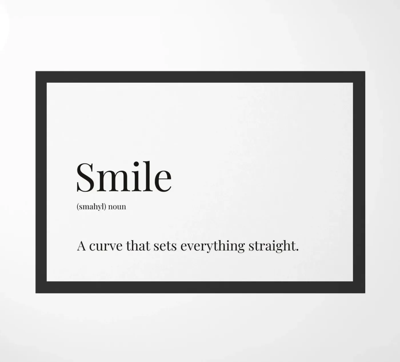Smile definition doormat by Paigaam Studio
