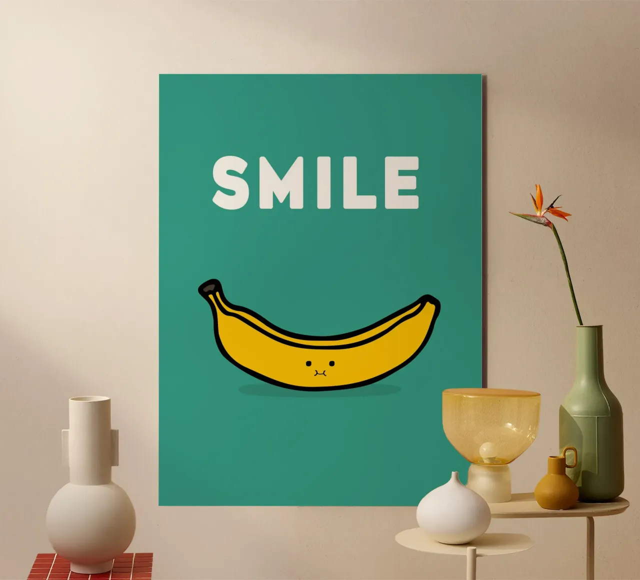 Banana Smile alluminio dibond da Nando Art