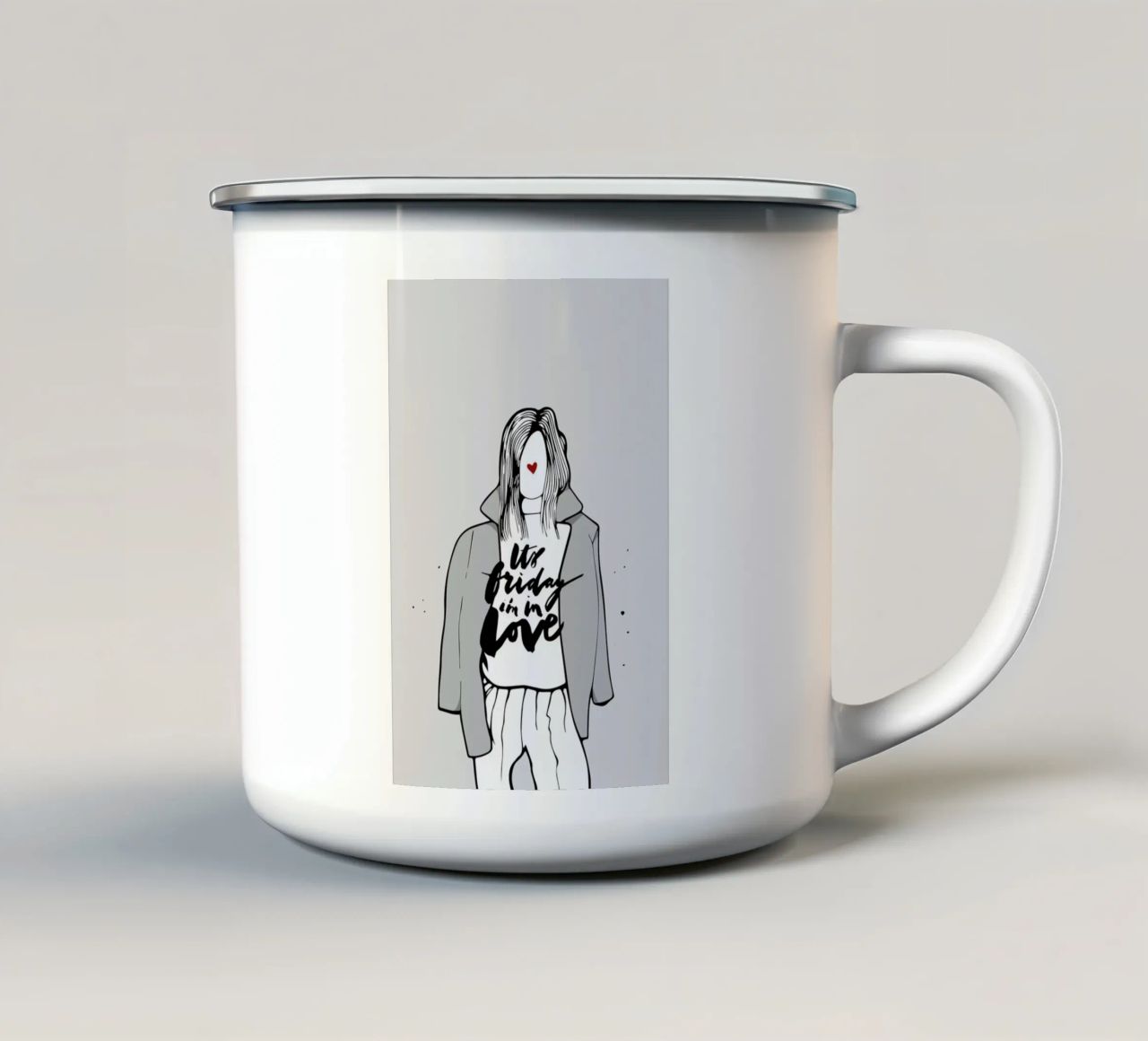 She Loves Friday tazza in smalto da Waltraud Rieken