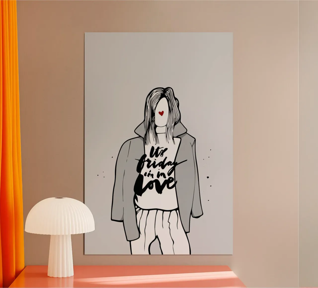 She Loves Friday poster con telaio in legno da Waltraud Rieken