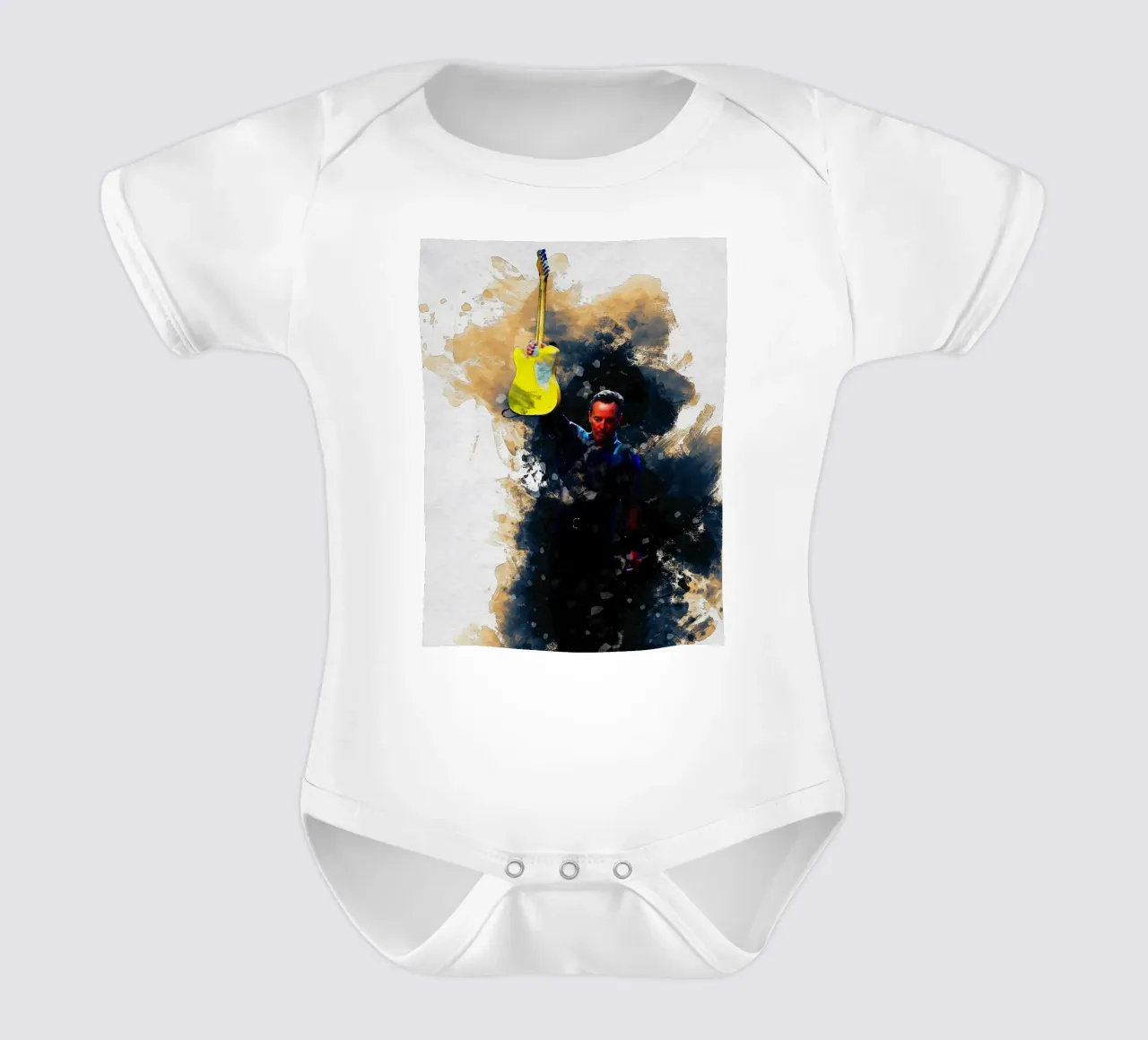 Smudge Bruce Springsteen short-sleeve baby romper by Gunawan Rb