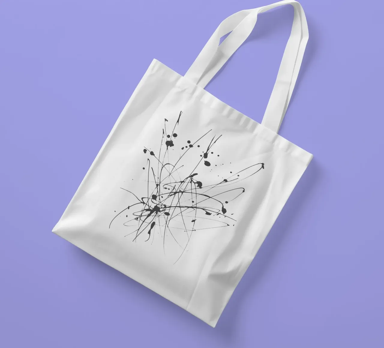 Creatività esplosiva - Composizione astratta di linee borsa in juta da Kunst und Kontrast