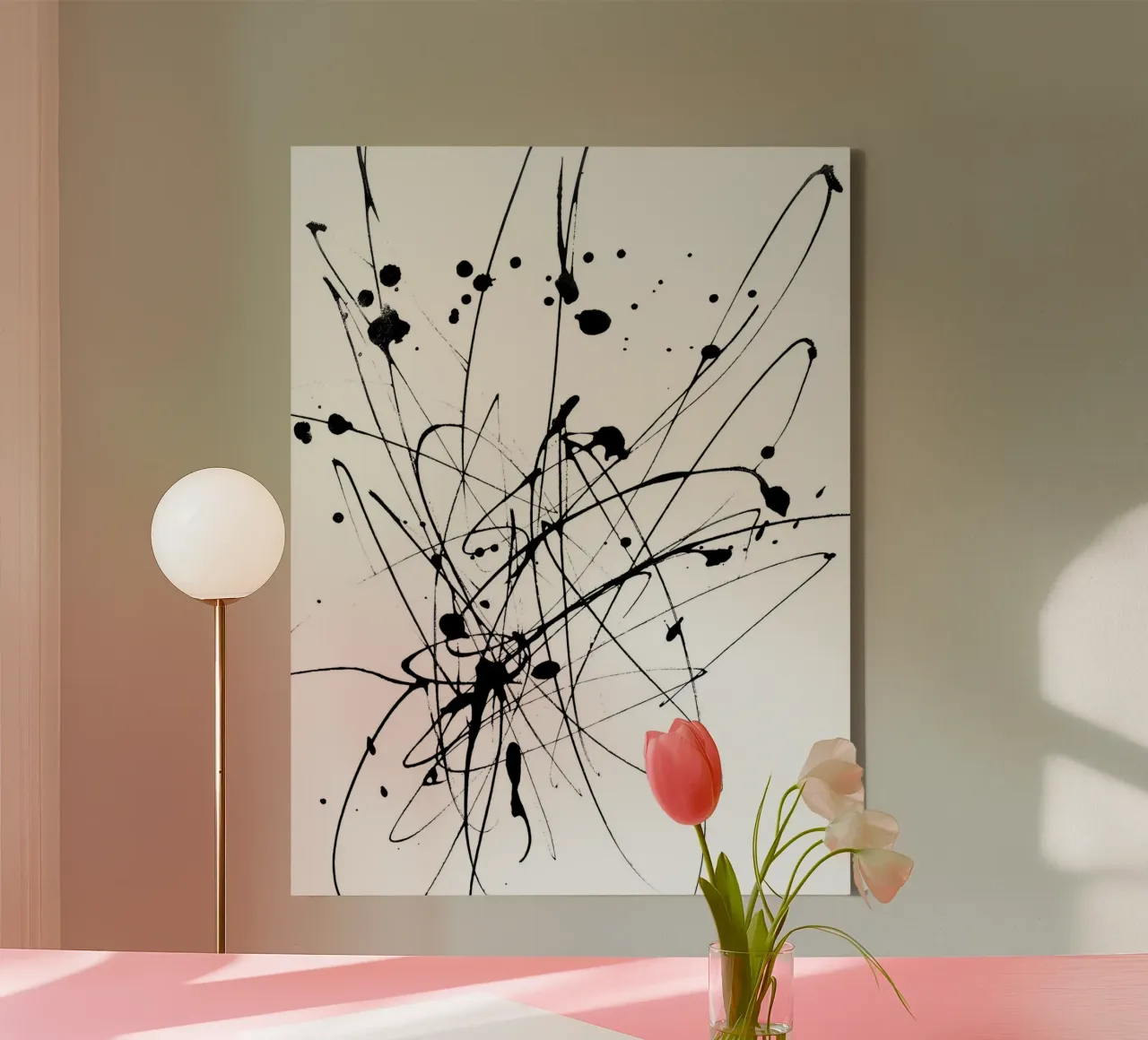 Explosive creativity - Abstract line composition canvas by Kunst und Kontrast