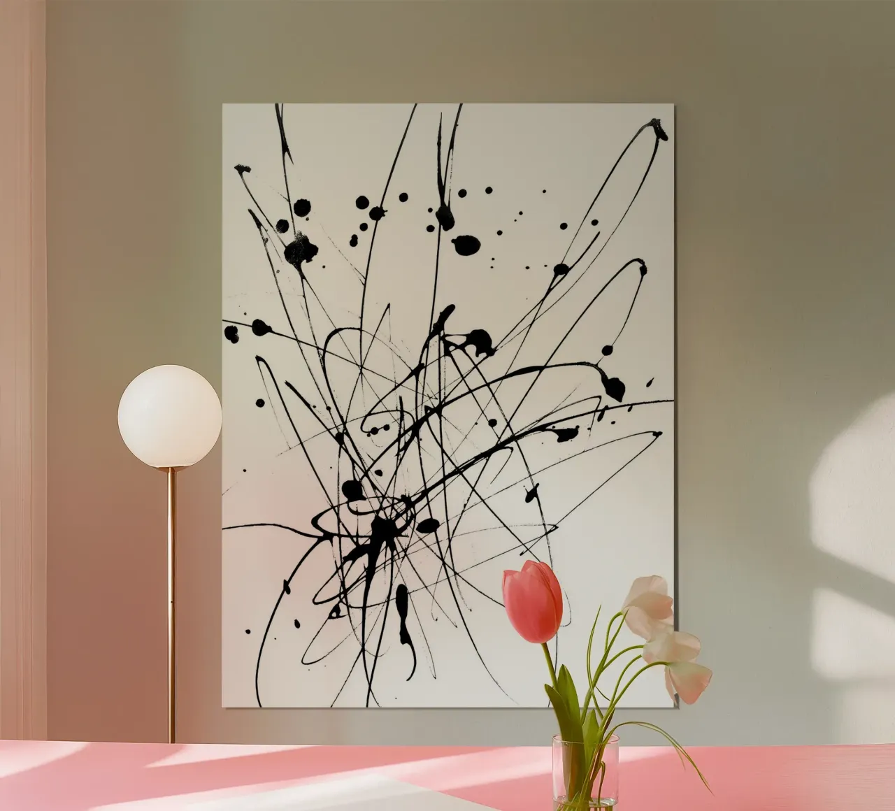 Explosive Kreativität – Abstrakte Linienkomposition Poster von Kunst und Kontrast