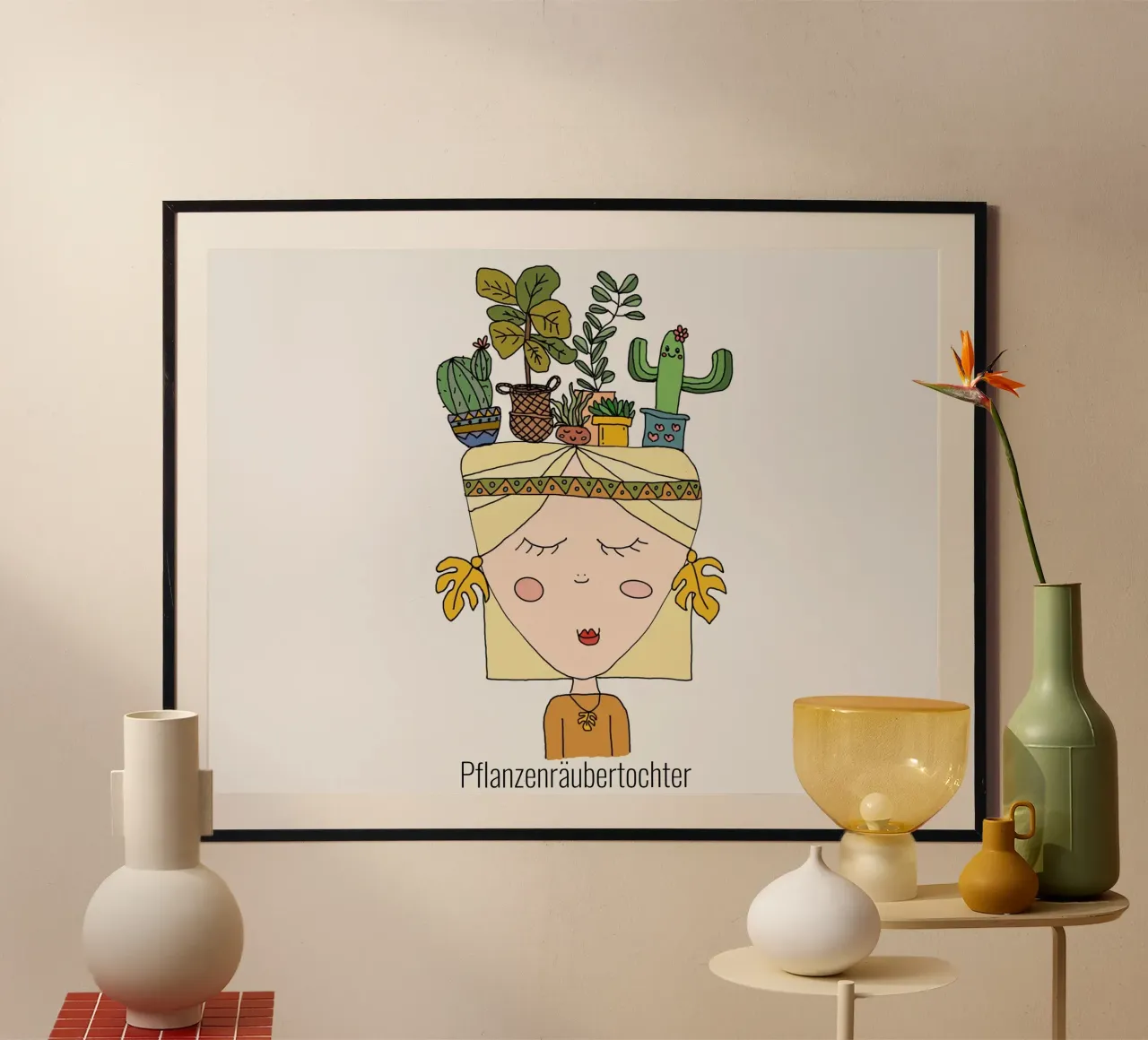 Plant robber's daughter poster with wooden frame by littlereminder
