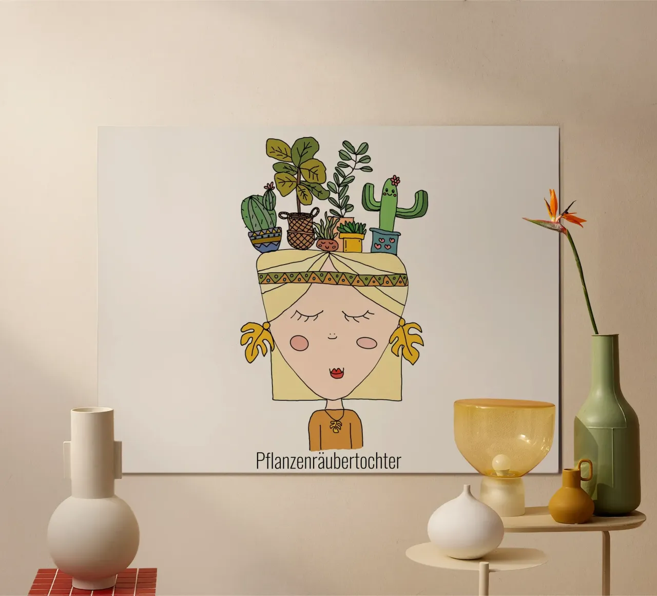 Plant robber's daughter poster with wooden frame by littlereminder