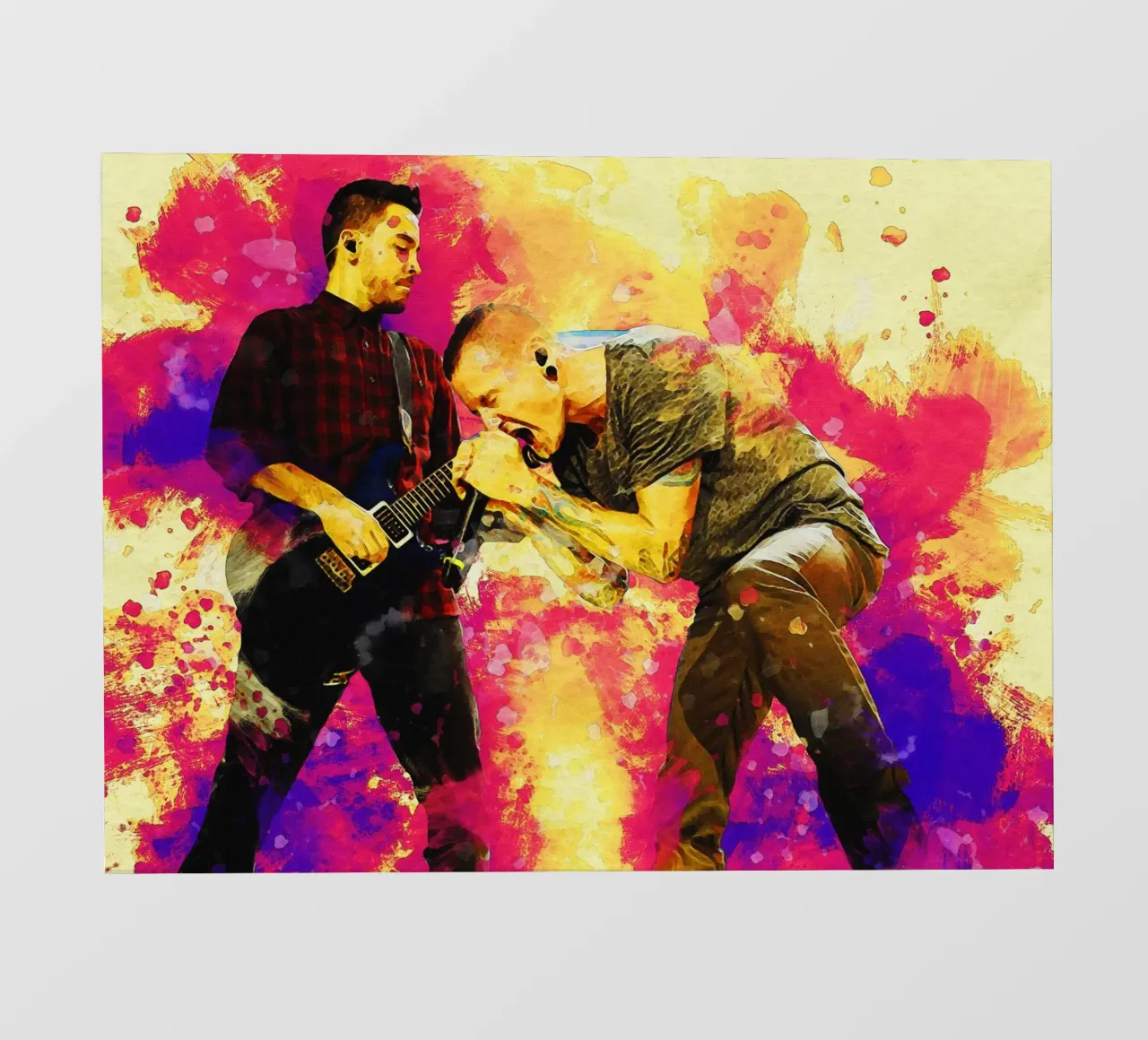 Smudge Mike Shinoda e Chester Bennington pellicola backlit da Gunawan Rb