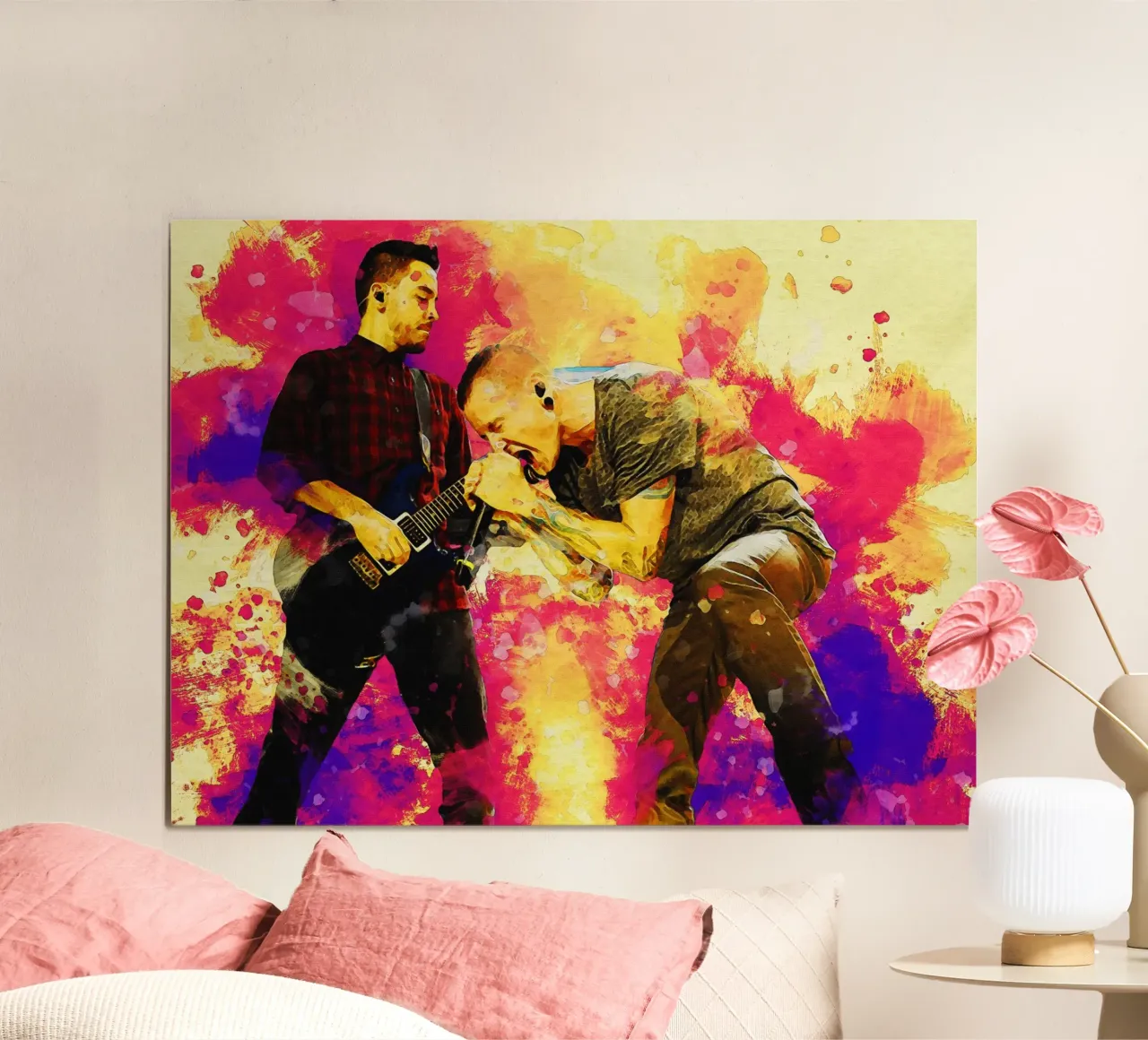 Smudge Mike Shinoda e Chester Bennington carta hahnemühle da Gunawan Rb
