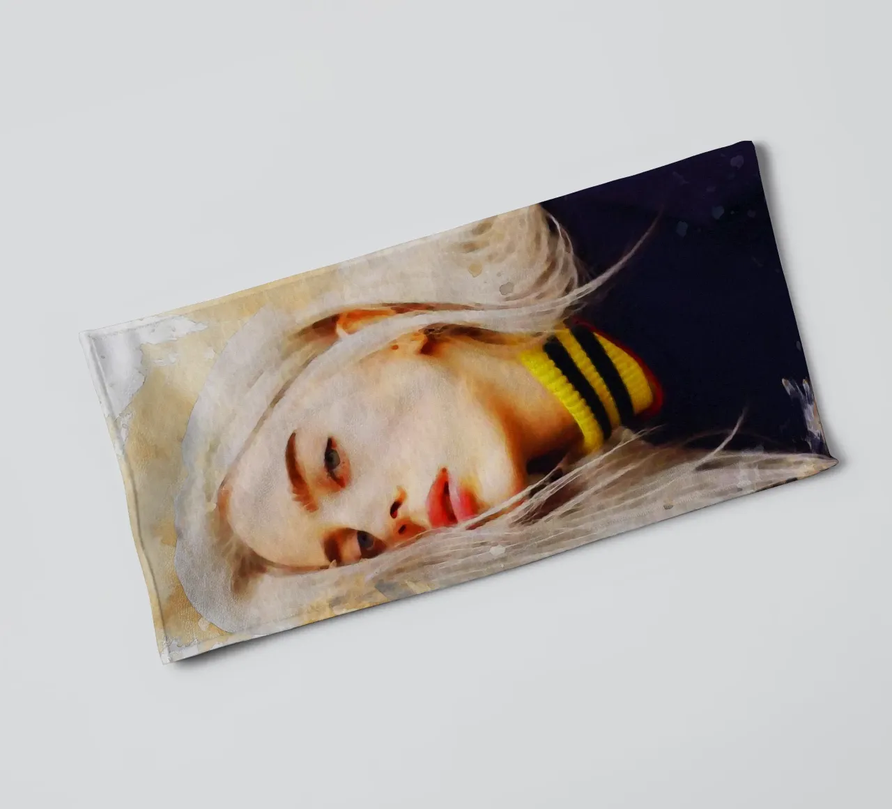 Smudge Ritratto Billie Eilish asciugamano da bagno da Gunawan Rb