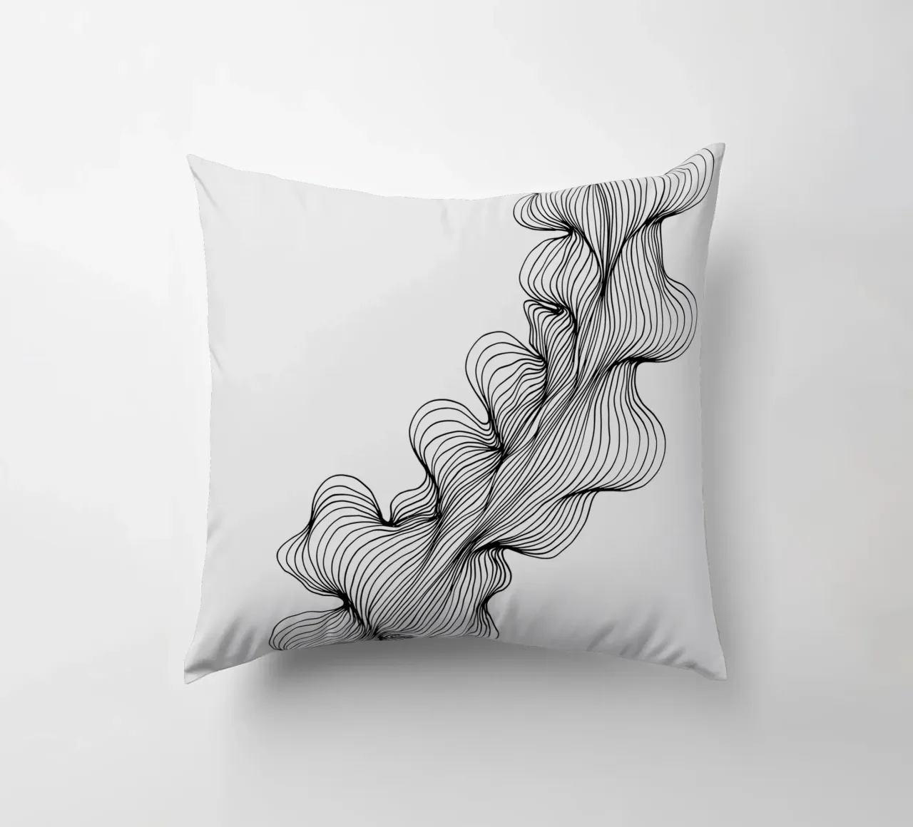 Line poetry - a play of structure and lightness decorative cushion by Kunst und Kontrast