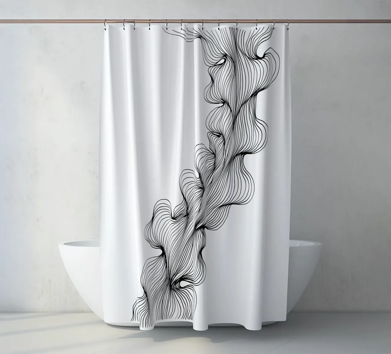 Line poetry - a play of structure and lightness shower curtain by Kunst und Kontrast
