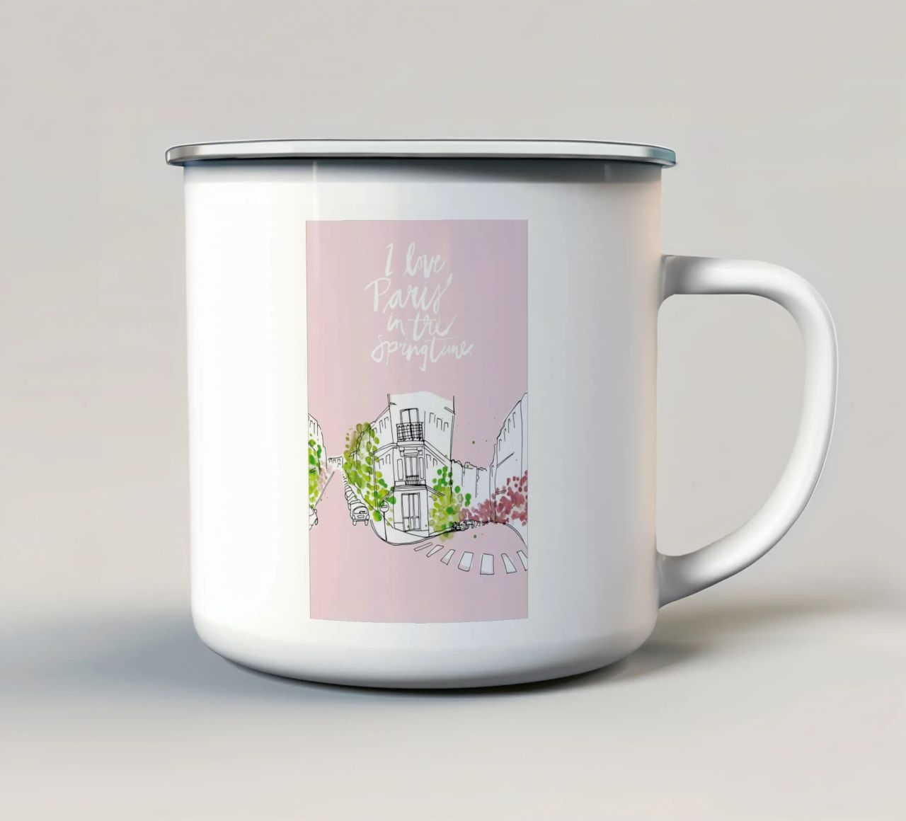 Spring Time tazza in smalto da Waltraud Rieken
