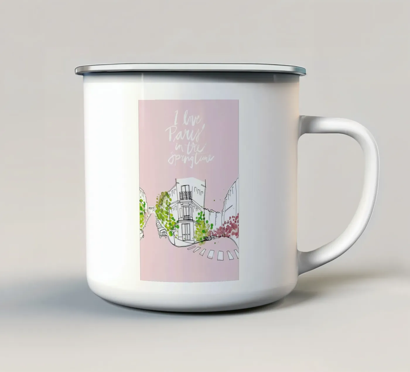 Spring Time enamel mug by Waltraud Rieken