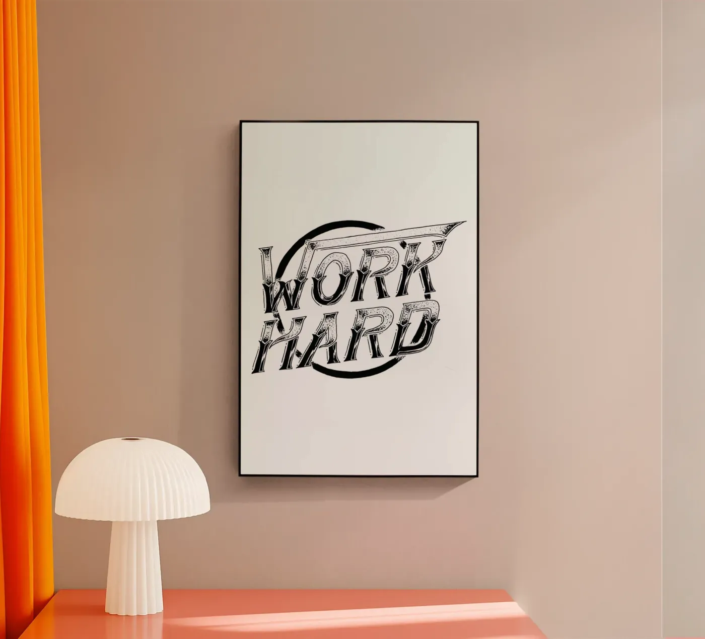 Work Hard acryl van JONATTEND