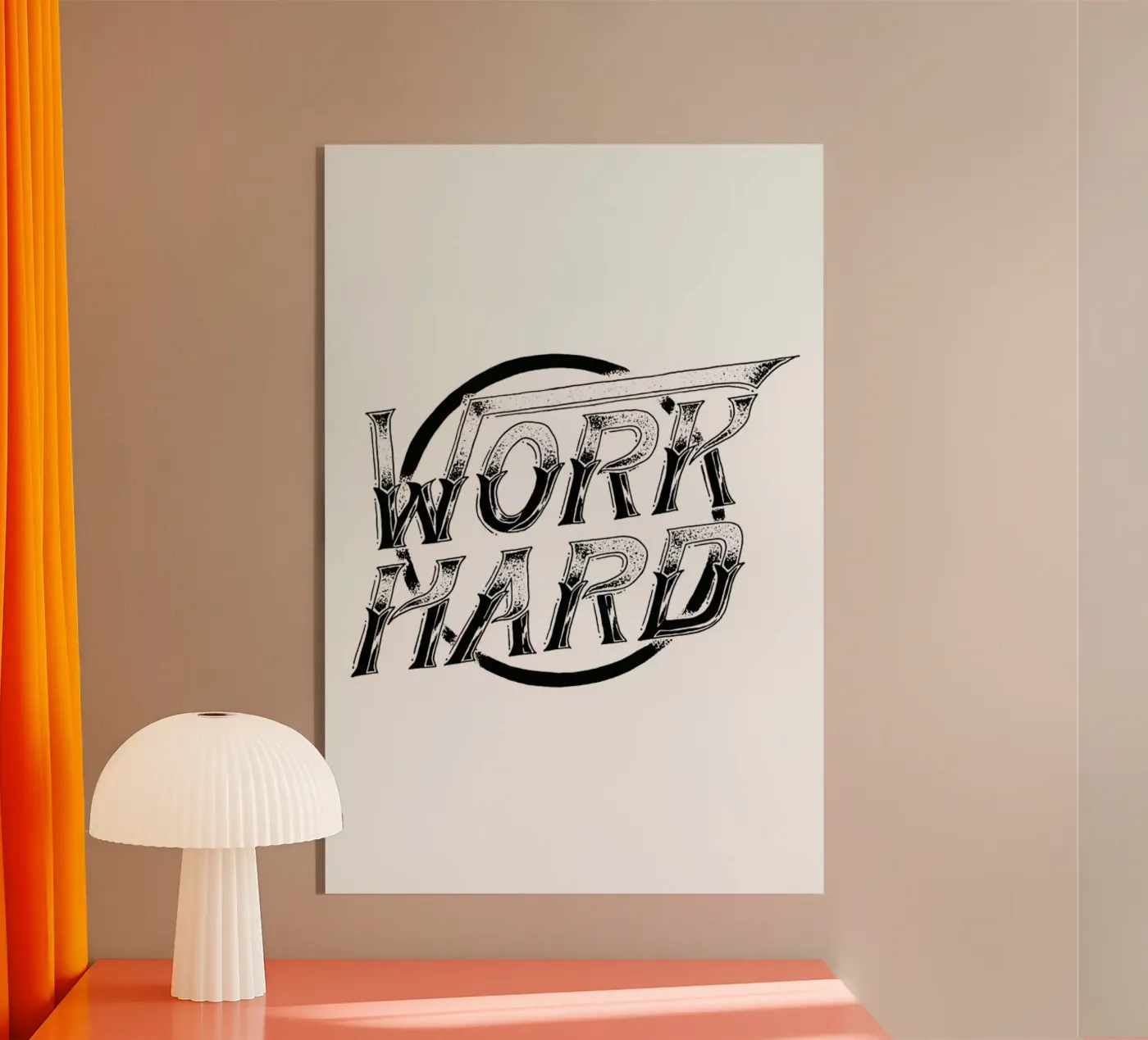 Work Hard acryl van JONATTEND