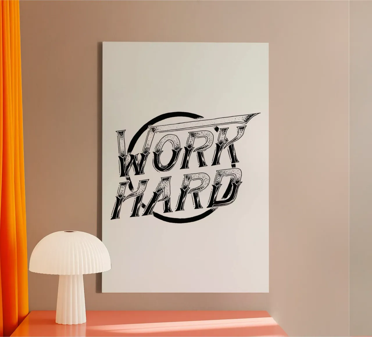 Work Hard tela con Cornice a cassetta da JONATTEND