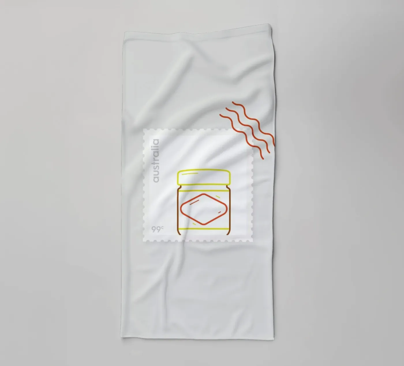 Vegemite towel by Dean Smith