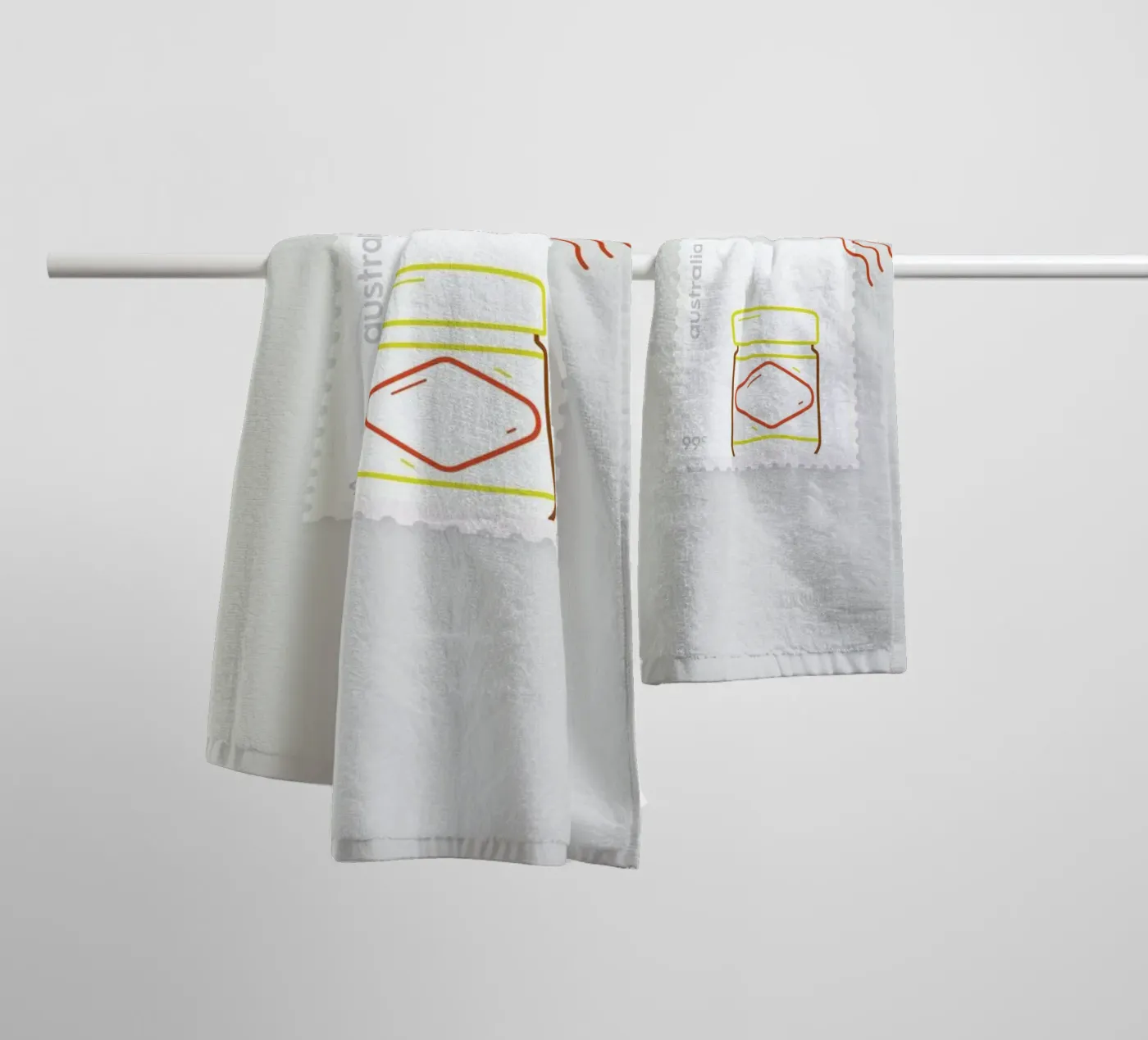 Vegemite towel by Dean Smith