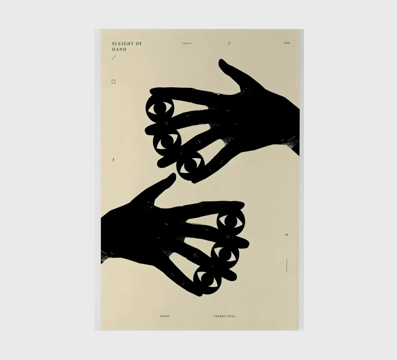 Seeing fingers - Surreal composition in black notebook by Kunst und Kontrast