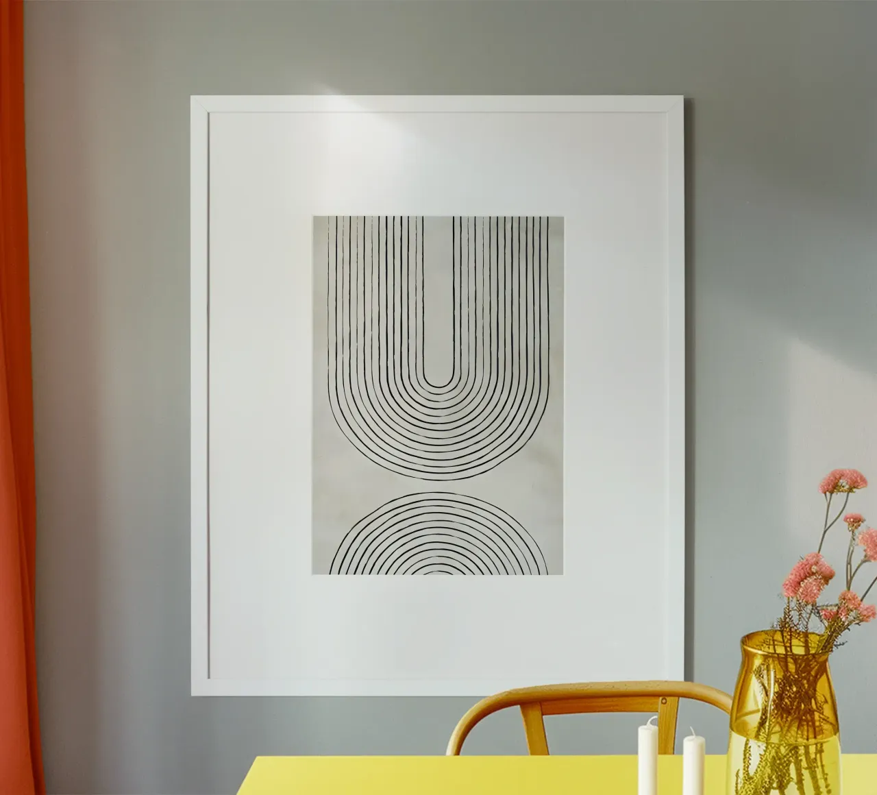 Unendliche Bahnen – Abstrakte Kunst der Linienführung Poster von Kunst und Kontrast