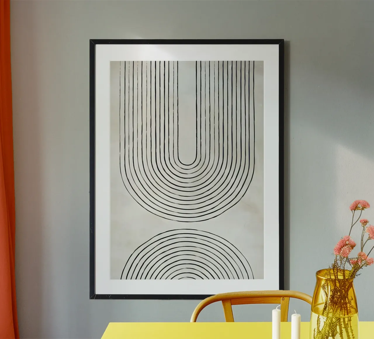 Unendliche Bahnen – Abstrakte Kunst der Linienführung Poster von Kunst und Kontrast
