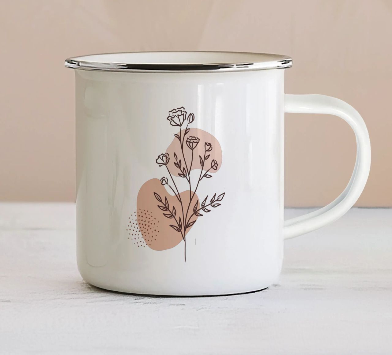 Rosa minimale tazza in smalto da Kiroiharu