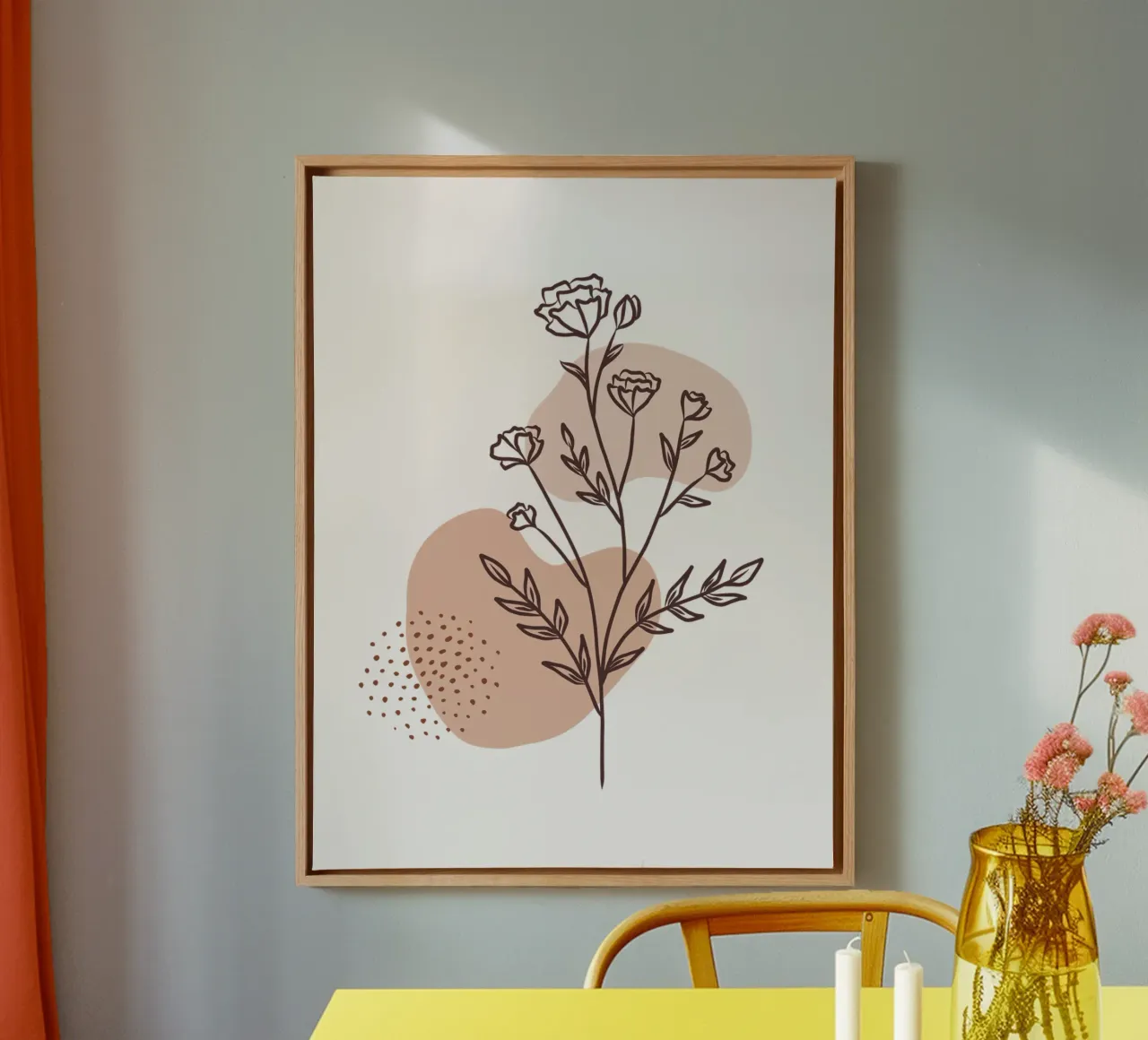 Rosa minimale tela con Cornice a cassetta da Kiroiharu
